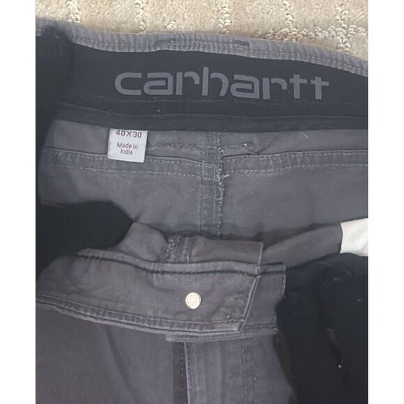 Carhartt Force Steel Cargo Work Pants Mens 40x30 Grey Black Reinforced Knee - Picture 3 of 3